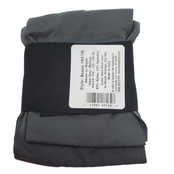 Luxury Grey Sheer to Waist Tights MEDIUM B.ella 70 Denier Italian Microfiber NWT - Picture 3 of 6